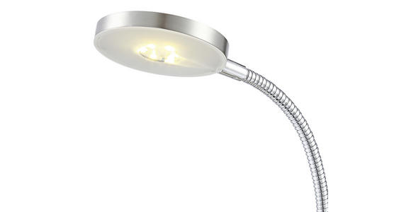Led Schreibtischlampe Desiderio Nickel mit Flexarm - Chromfarben, MODERN, Kunststoff/Metall (17,5/11/30cm) - Luca Bessoni