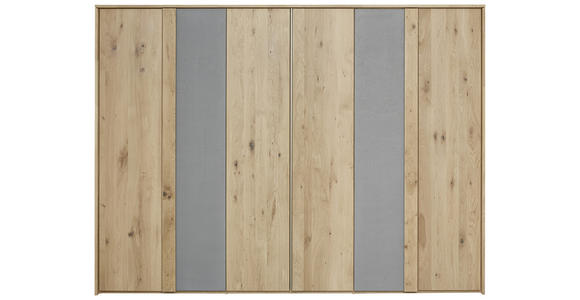 DREHTÜRENSCHRANK in Grau, Eichefarben - Eichefarben/Grau, Natur, Holz (299/223/59cm) - Valnatura