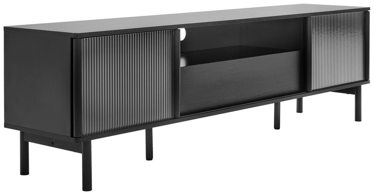 TV-BÄNK  i 180/53/40 cm  - klar/svart, Design, metall/trämaterial (180/53/40cm) - MID.YOU