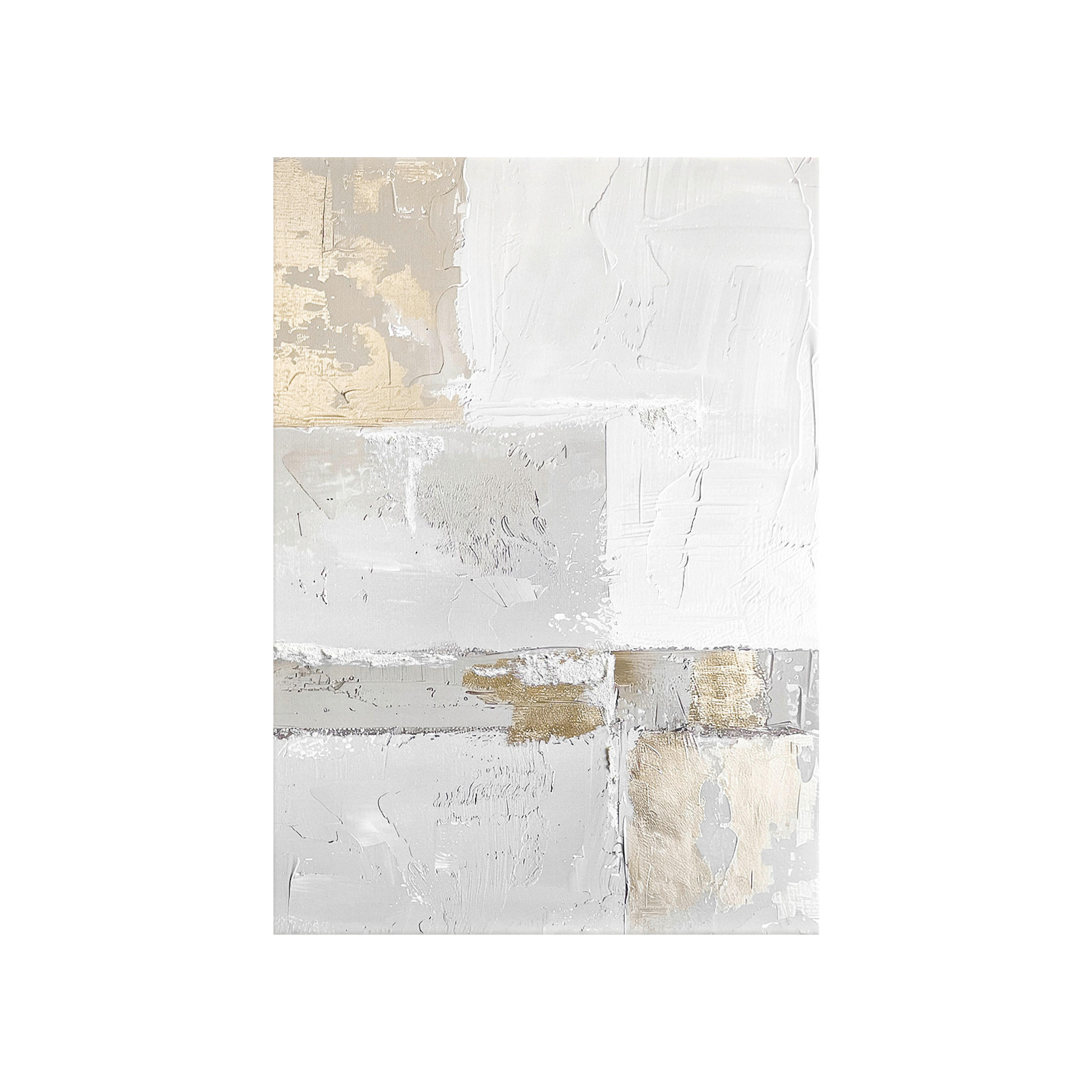 VÁSZONKÉP 70/100 cm  - aranyszínű/fehér, Design, faalapú anyag/textil (70/100cm) - Monee