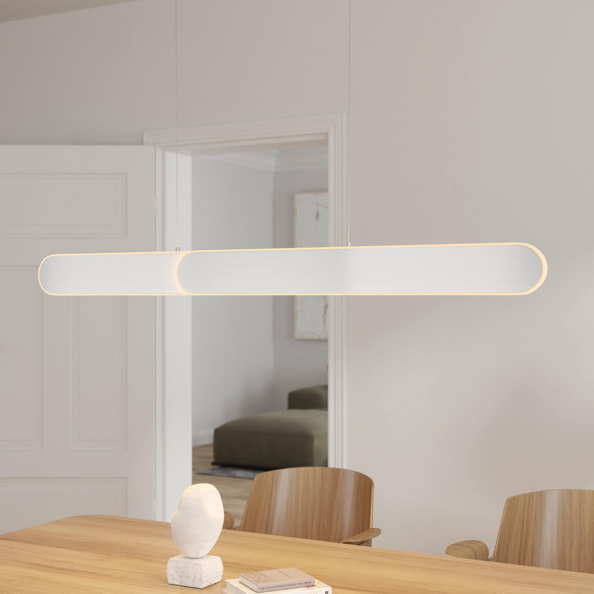 LED-HÄNGELEUCHTE Otis Linear 115/7,5/150 cm   - Silberfarben, Design, Metall (115/7,5/150cm) - Dieter Knoll