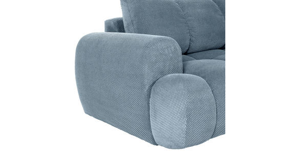 ECKSOFA Blau Flachgewebe - Blau/Schwarz, KONVENTIONELL, Kunststoff/Textil (274/174cm) - Carryhome