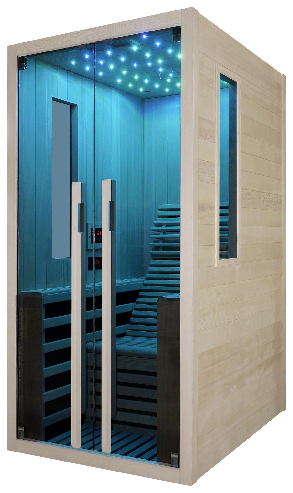 INFRAROTKABINE CARBON 1 für 1 Personen CARBON 1  - Naturfarben, Basics, Holz (100/195/130cm) - Sanotechnik