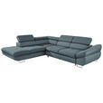 ECKSOFA in Webstoff Blaugrau  - Blaugrau, Design, Textil/Metall (235/280cm) - Hom`in