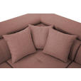 ECKSOFA inkl. Funktionen Hellrot Webstoff  - Hellrot/Silberfarben, Design, Textil/Metall (226/257cm) - Xora