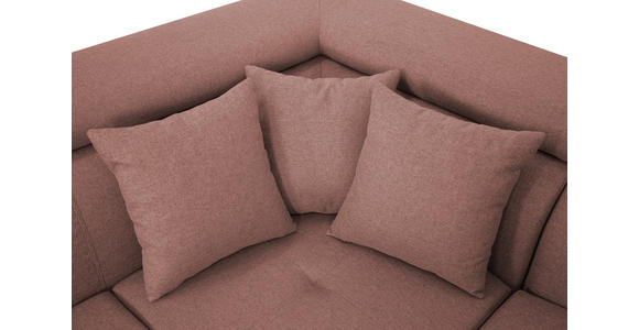 ECKSOFA inkl. Funktionen Hellrot Webstoff - Hellrot/Silberfarben, Design, Textil/Metall (226/257cm) - Xora