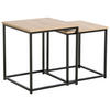 BEISTELLTISCHSET quadratisch Schwarz, Eiche Artisan  - Schwarz/Eiche Artisan, Basics, Holzwerkstoff/Metall (37,5/40/37,5cm) - Boxxx