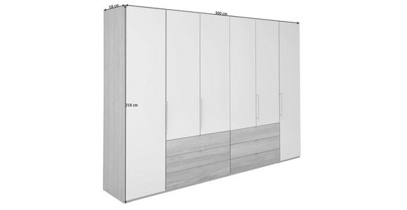 FALTTÜRENSCHRANK in Eichefarben, Champagner - Chromfarben/Champagner, KONVENTIONELL, Holz/Holzwerkstoff (300/216/58cm) - Dieter Knoll
