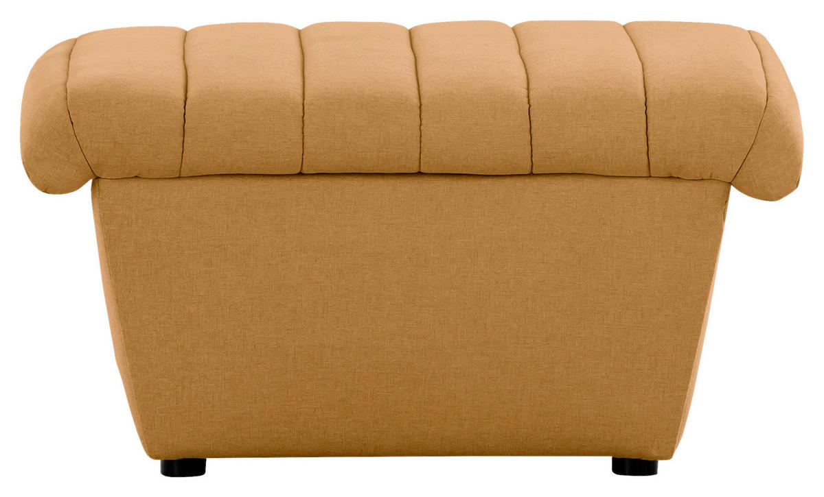 HOCKER in Textil Senfgelb  - Senfgelb/Schwarz, Design, Kunststoff/Textil (74/43/85cm) - LOOKS by W.Joop