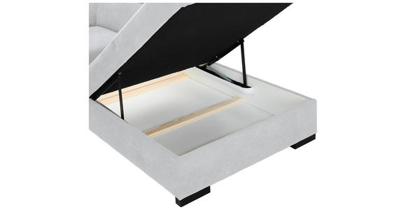 ECKSOFA  in Webstoff Hellgrau  - Hellgrau/Schwarz, KONVENTIONELL, Holz/Textil (283/244cm) - Carryhome