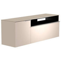 LOWBOARD  in 160/56/45 cm  - Sandfarben/Alufarben, Design, Glas/Holzwerkstoff (160/56/45cm) - Moderano