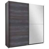 GARDEROB MED SKJUTDÖRRAR 180/198/64 cm 2-dörrar - mörkgrå/grafitfärgad, Basics, trämaterial (180/198/64cm) - MID.YOU
