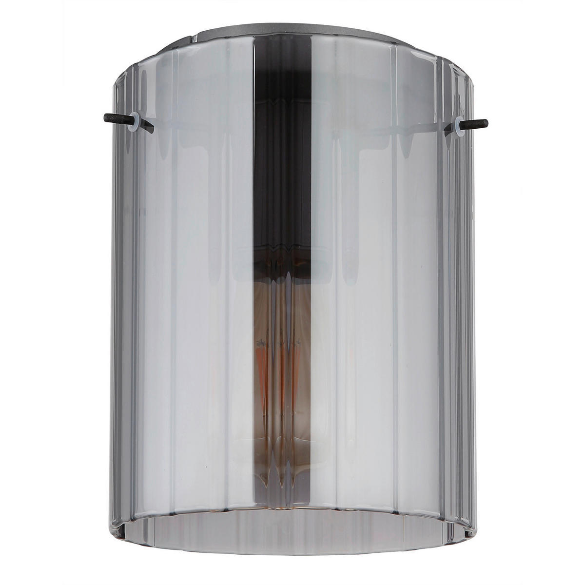 DECKENLEUCHTE  18/23 cm    - Dunkelgrau, Design, Glas/Metall (18/23cm) - Globo