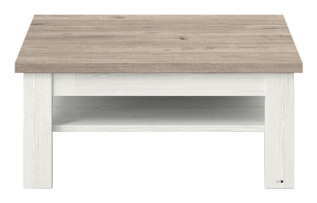 COUCHTISCH 90/90/40 cm rechteckig Weiß, Eichefarben  - Eichefarben/Weiß, Design, Holzwerkstoff (90/90/40cm) - SetOne by Musterring
