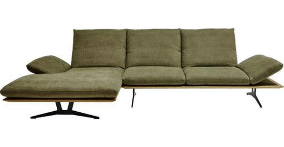 ECKSOFA in Flachgewebe Grün  - Schwarz/Grün, Design, Holz/Textil (155/314cm) - Dieter Knoll