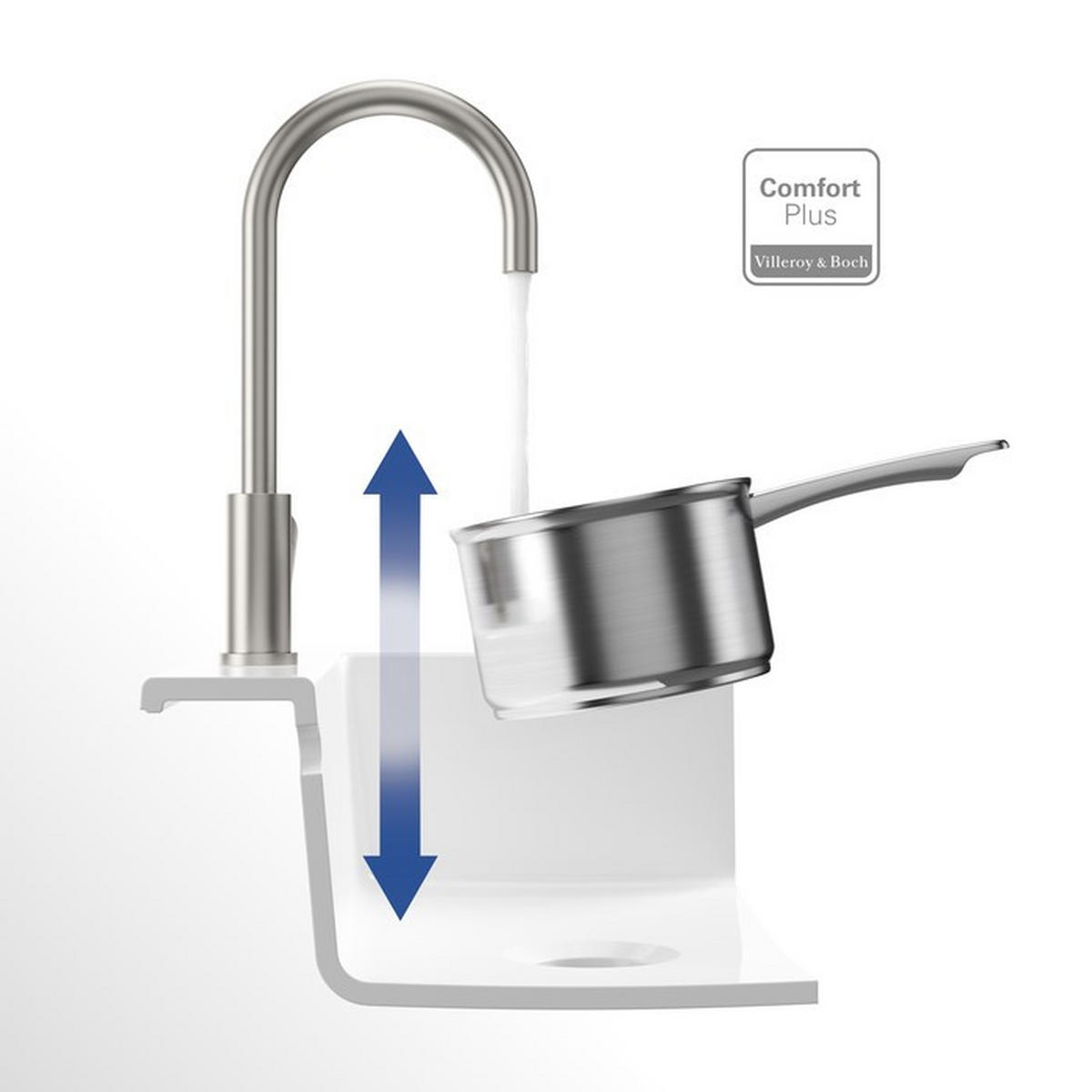 KÜCHENARMATUR 925400LC  - Edelstahlfarben, Basics, Metall (4,5/38,9/21,5cm) - Villeroy & Boch