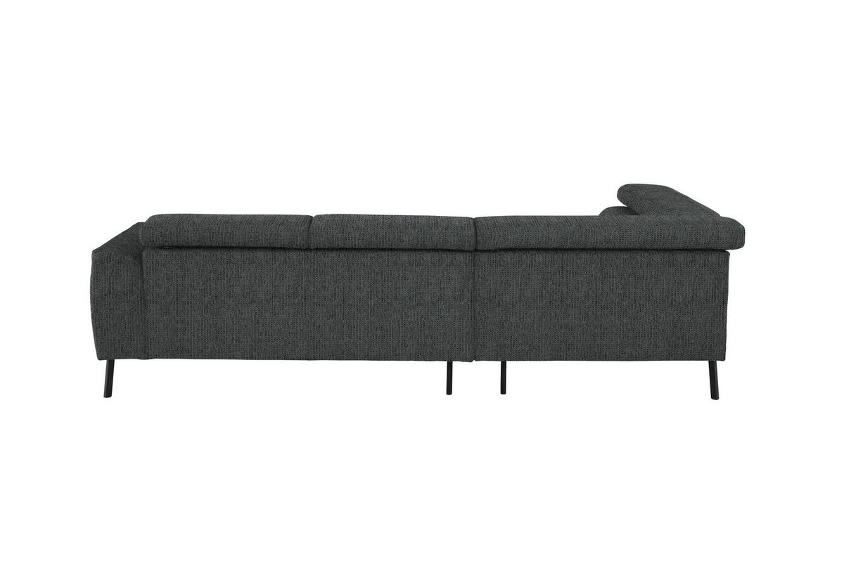 ECKSOFA in Webstoff Anthrazit  - Anthrazit/Schwarz, Design, Textil/Metall (205/280cm) - MID.YOU
