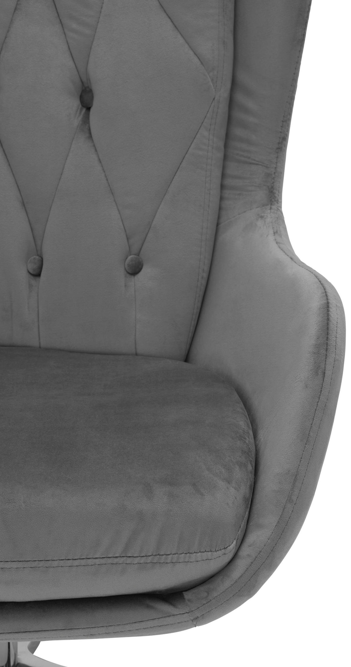 RELAXSESSEL Samt Hocker    - Grau, Design, Metall (73/102/84cm) - MID.YOU