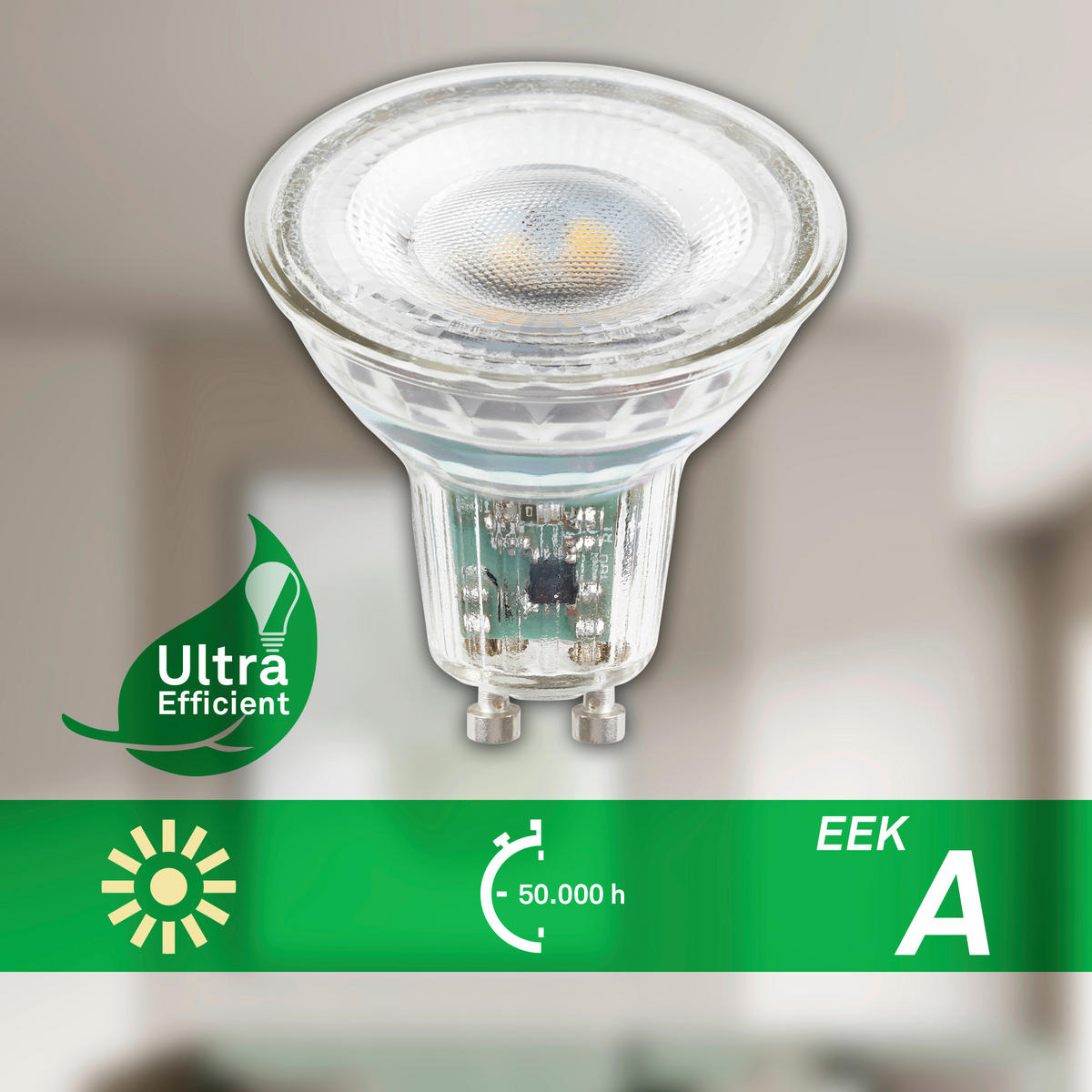 LED-LEUCHTMITTEL  - Silberfarben, Basics, Glas (5/5,6cm)