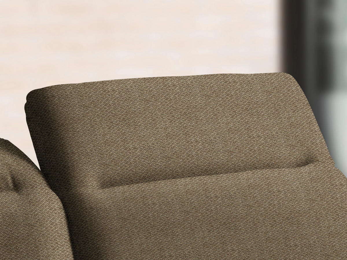 ECKSOFA in Chenille Braun  - Schwarz/Braun, Design, Textil/Metall (289/180cm) - Stylife