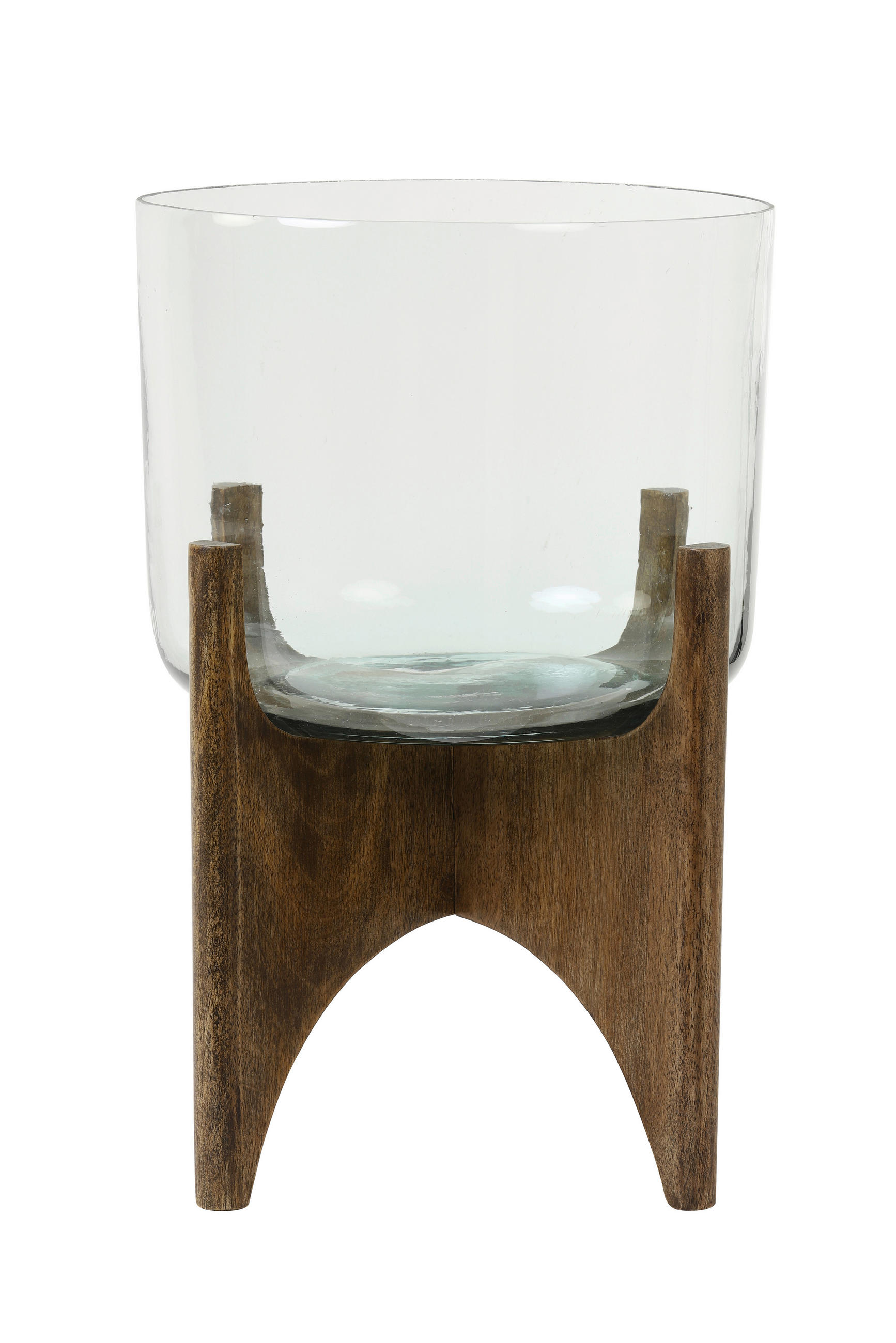 VASE JACE  - Braun, Basics, Glas/Holz (31,5/31,5/45cm) - Light & Living
