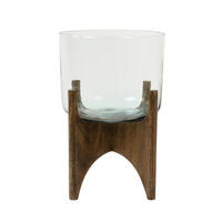 VASE JACE  - Braun, Basics, Glas/Holz (31,5/31,5/45cm) - Light & Living