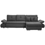ECKSOFA Grau Webstoff  - Chromfarben/Grau, Design, Kunststoff/Textil (302/187cm) - Carryhome