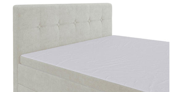 BOXSPRINGBETT 140/200 cm in Creme - Creme/Schwarz, KONVENTIONELL, Kunststoff/Textil (140/200cm) - Carryhome