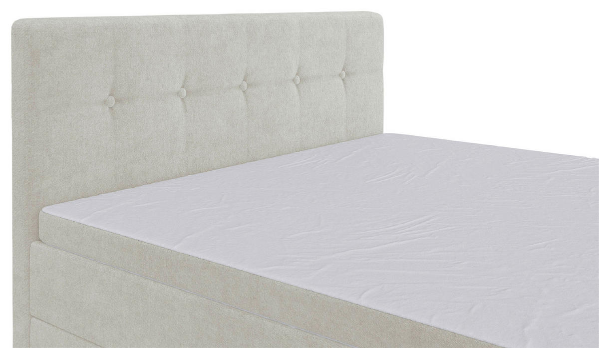 BOXSPRINGBETT 140/200 cm  in Creme  - Creme/Schwarz, Konventionell, Kunststoff/Textil (140/200cm) - Carryhome