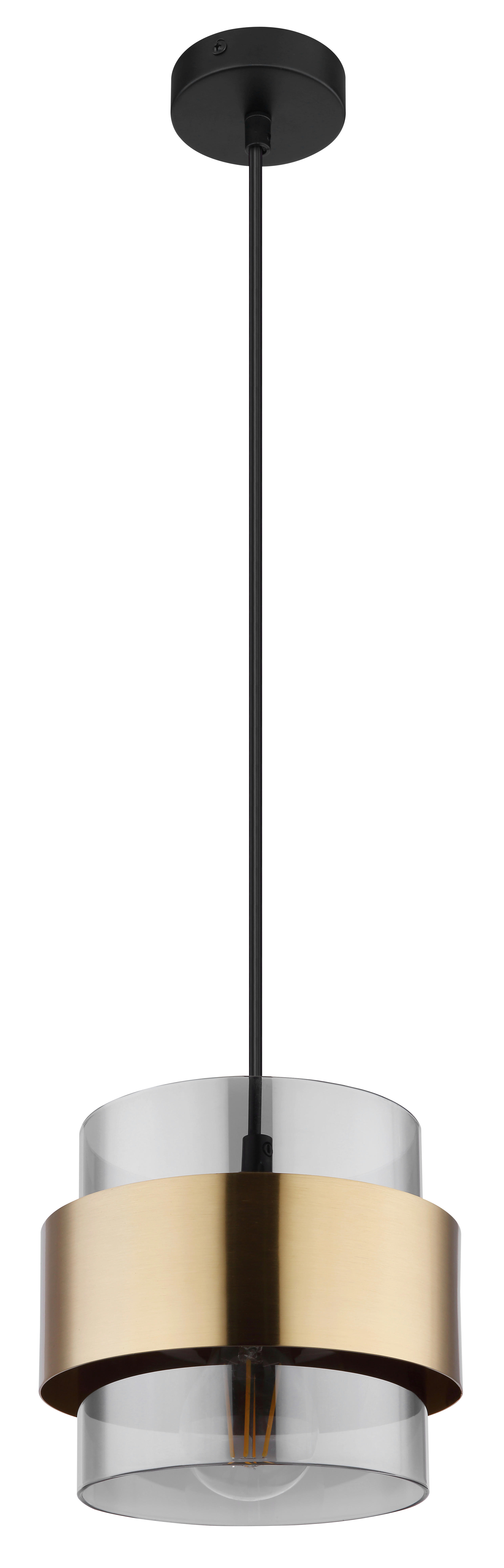 Globo ZÁVĚSNÉ SVÍTIDLO, E27/60 W, 18/120 cm - čiré,černá,barvy mosazi