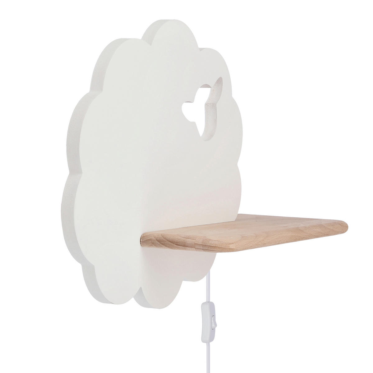 VÄGGLAMPA FÖR BARN Sheep 36/12/24 cm   - vit, Basics, metall/trämaterial (36/12/24cm)