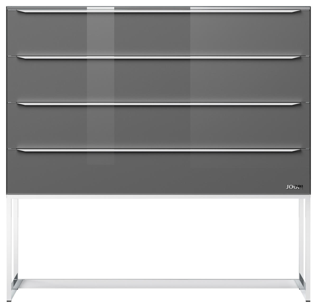 KOMMODE 120/77/40 cm  in Dunkelgrau  - Chromfarben/Dunkelgrau, Design, Glas/Holzwerkstoff (120/77/40cm) - Joop!
