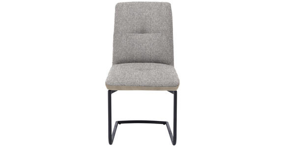 SCHWINGSTUHL in Stahl Flachgewebe - Beige/Schwarz, Design, Textil/Metall (48/91/62cm) - Dieter Knoll
