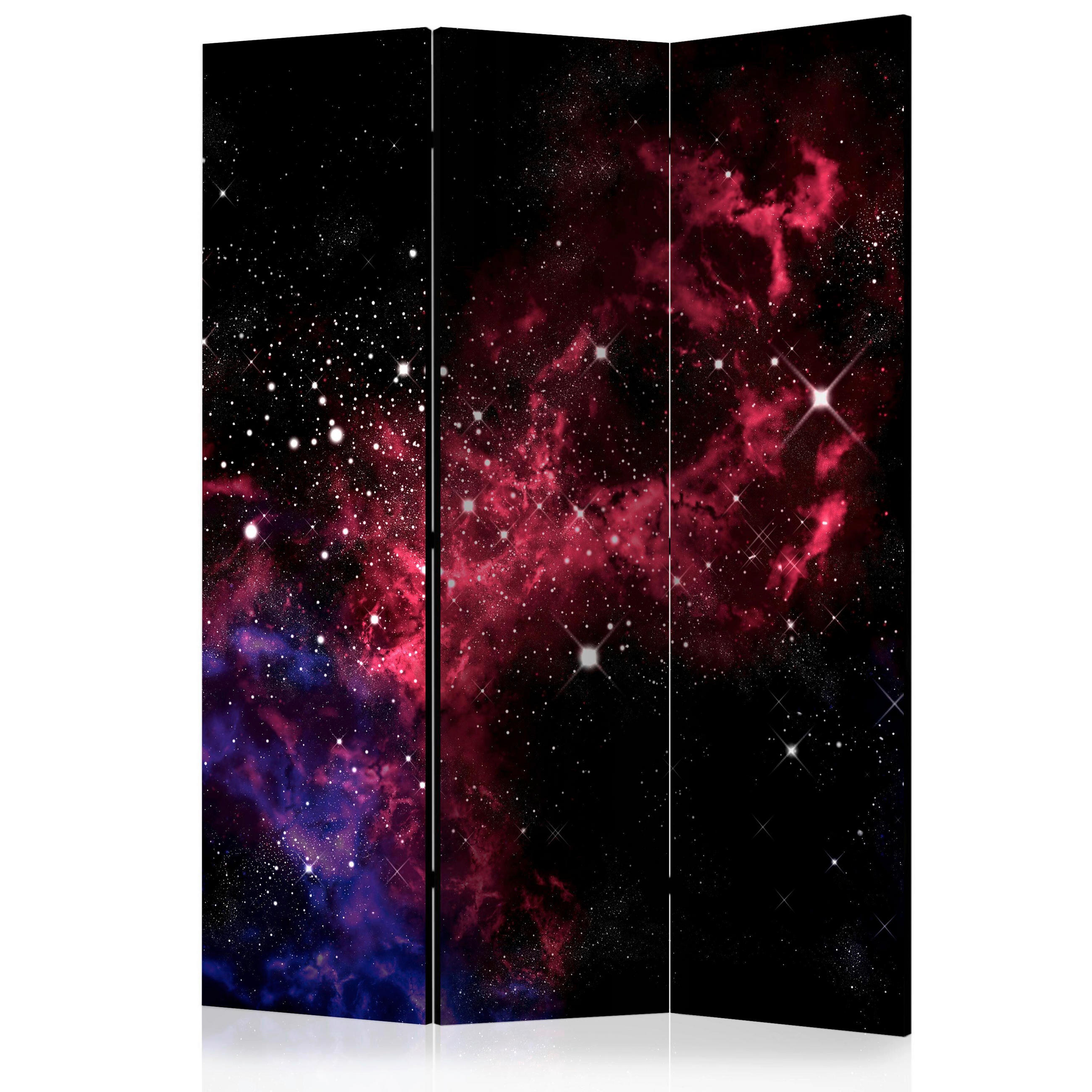 PARAVENT mit 3  Flügel - Magenta/Schwarz, Basics, Holz/Textil (135/172/3cm) - artgeist
