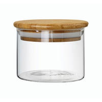 BOÎTE À PROVISIONS 0,4 l  - Hellbraun/Klar, Basics, Glas/Holz (9,5/7cm) - Homeware Profession.