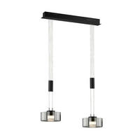 STROPNÍ ZÁVĚSNÉ LED SVÍTIDLO - Design, kov/sklo (64/20/160cm) - Fischer & Honsel