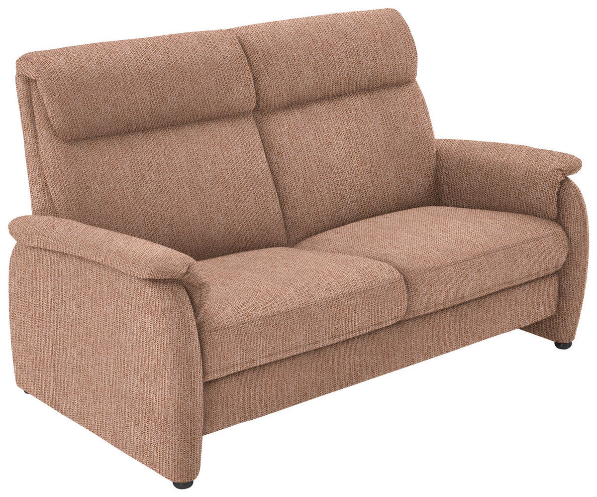 2,5-SITZER in Flachgewebe Aprikose  - Aprikose/Schwarz, KONVENTIONELL, Textil/Metall (178/107/97cm) - Pure Home Comfort