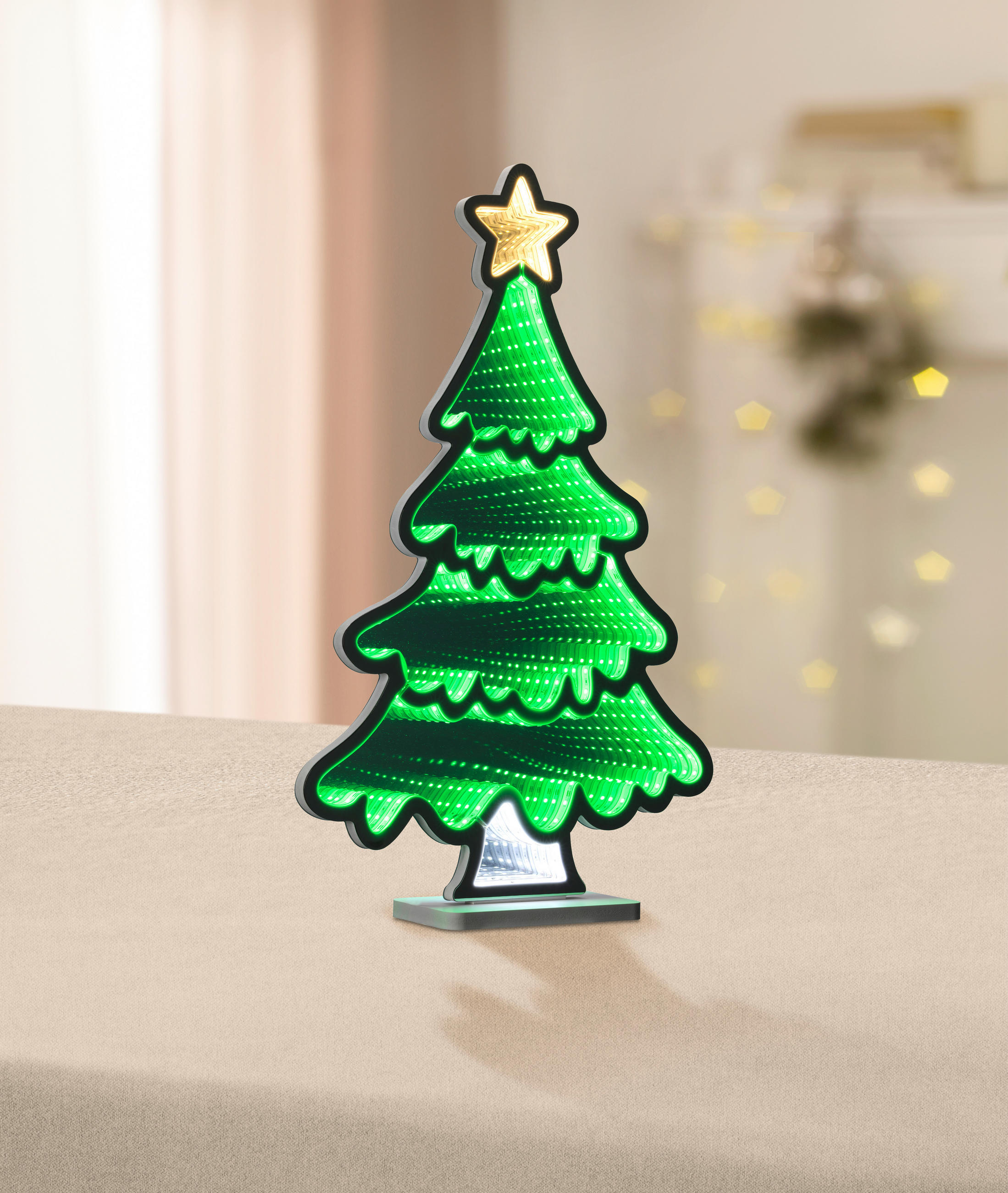 LED DÍSZLÁMPA - ezüstszínű, Konventionell, műanyag (40/60/10cm) - X-Mas