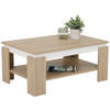 COUCHTISCH 90/60,5/41,5 cm rechteckig Weiß, Sonoma Eiche  - Weiß/Sonoma Eiche, KONVENTIONELL, Holzwerkstoff (90/60,5/41,5cm) - Boxxx