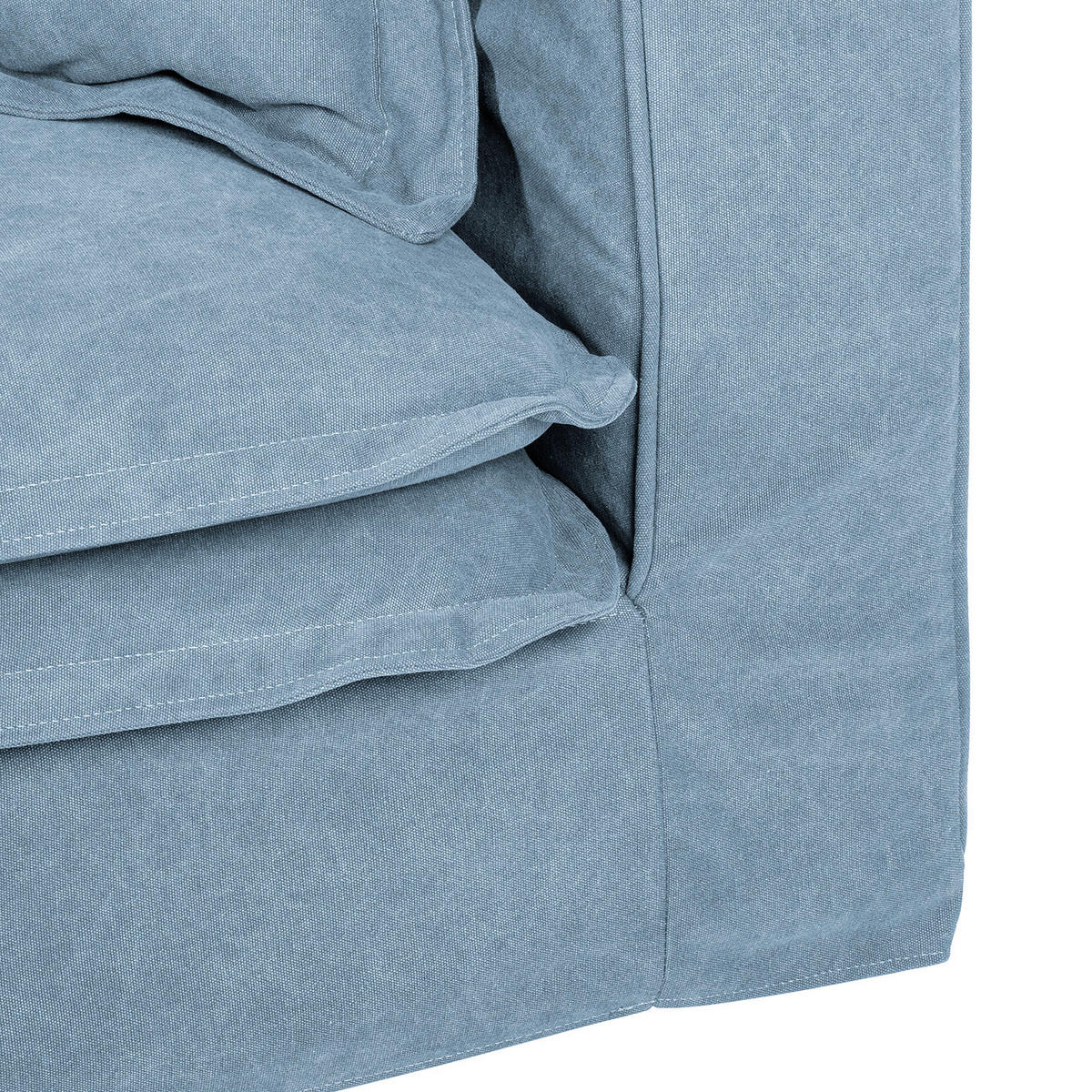 ECKSOFA STELLA Blau Webstoff Zierkissen, Rückenkissen  - Blau/Schwarz, Design, Kunststoff/Textil (238/222cm) - P & B