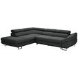 ECKSOFA in Webstoff Dunkelgrau  - Dunkelgrau/Schwarz, Design, Textil/Metall (235/280cm) - Hom`in