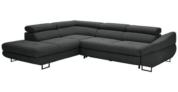 ECKSOFA in Webstoff Dunkelgrau  - Dunkelgrau/Schwarz, Design, Textil/Metall (235/280cm) - Hom`in