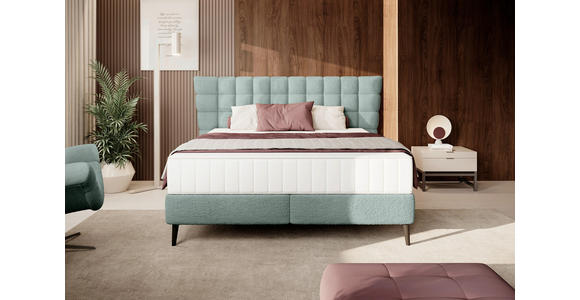 BOXSPRINGBETT 160/200 cm in Grün - Schwarz/Grün, Design, Holz/Holzwerkstoff (160/200cm) - Esposa