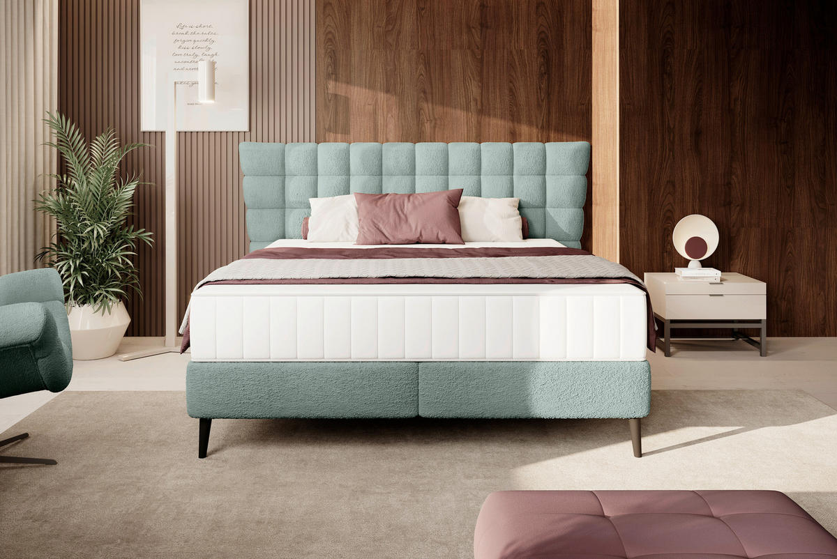BOXSPRINGBETT 160/200 cm  in Grün  - Schwarz/Grün, Design, Holz/Holzwerkstoff (160/200cm) - Esposa