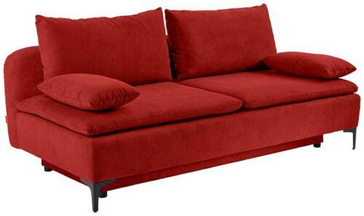 BÄDDSOFFA i flatväv bordeaux  - bordeaux/svart, Design, metall/textil (203/75/100cm) - MID.YOU