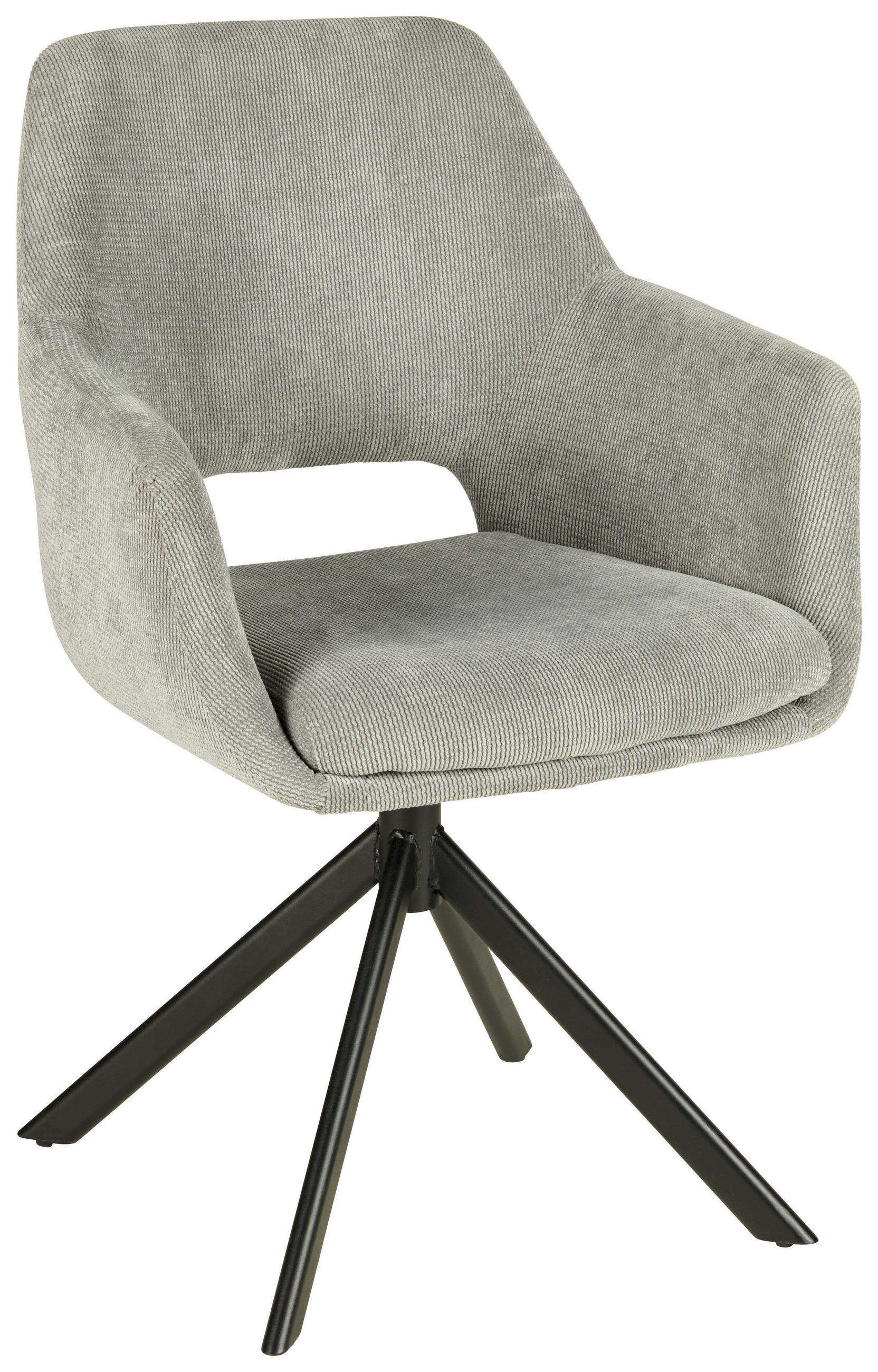 Novel STOLIČKA S PODRÚČKAMI, železo, tkaná textília, čierna, svetlosivá