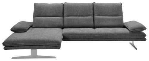 ECKSOFA Anthrazit - Edelstahlfarben/Anthrazit, Design, Textil/Metall (164/291cm) - Chilliano
