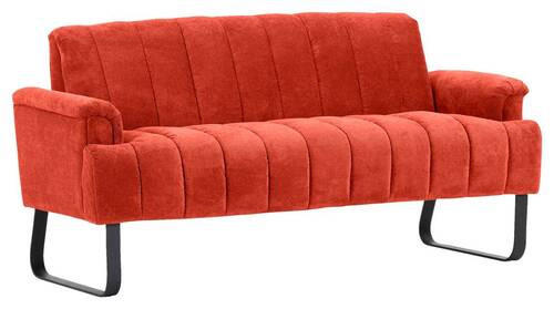 SITZBANK 175/89/75 cm Flachgewebe Schwarz, Rostfarben Metall  - Rostfarben/Schwarz, Design, Textil/Metall (175/89/75cm) - Novel