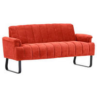 SITZBANK in Textil Rostfarben  - Rostfarben/Schwarz, Design, Textil/Metall (195/89/75cm) - Novel
