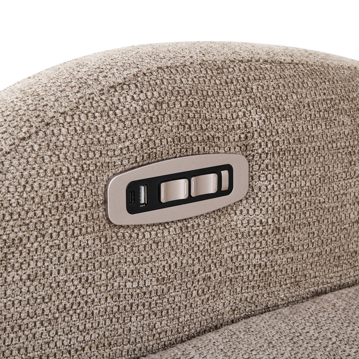 RELAXSESSEL Metall, Textil Schwarz, Taupe  - Taupe/Schwarz, Konventionell, Textil/Metall (77/109/89cm) - Stylife